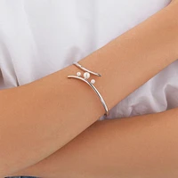 Bracelet jonc en argent sterling avec perles d'eau douce de culture