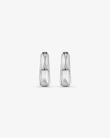 Textured Tapered Dome Huggie Earrings in Sterling Silver