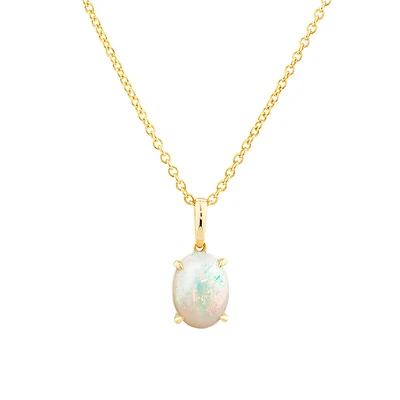 Pendant with Opal in 10kt Yellow Gold