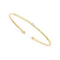 Diamond Accent Torque Bangle in 10kt Yellow Gold