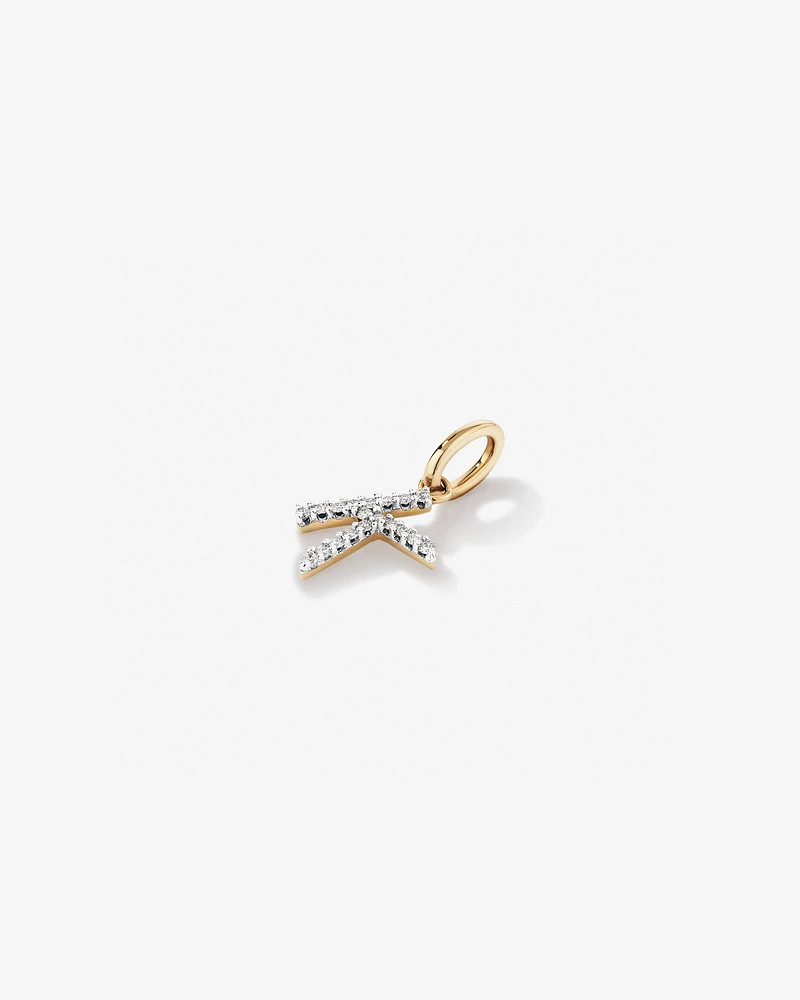 Diamond Letter K Initial Pendant in 10kt Yellow Gold