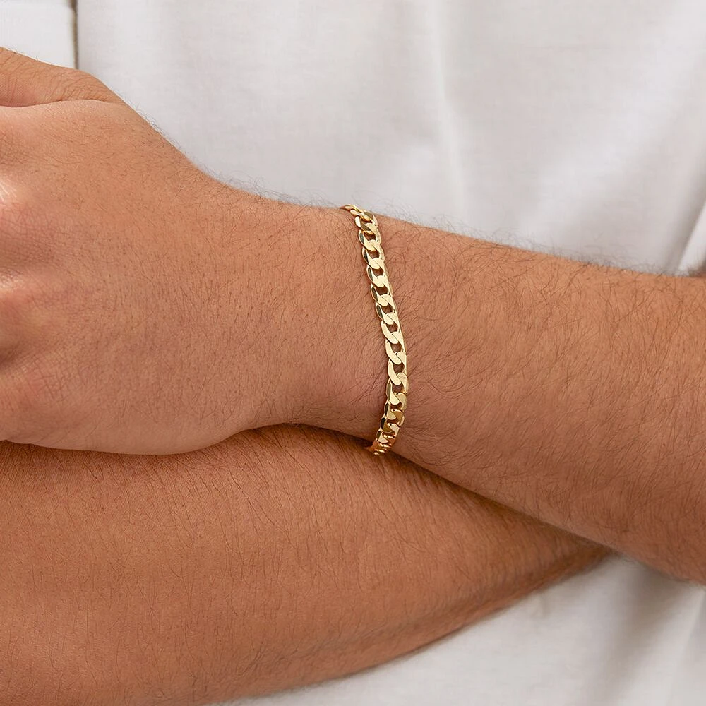 21cm (8.5") 6mm-6.5mm Width Curb Bracelet in 10kt Yellow Gold