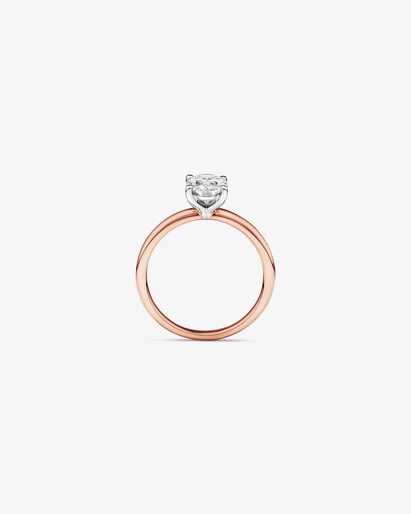 Carat TW Oval Laboratory-Grown Diamond Solitaire Engagement Ring in 14kt White Gold