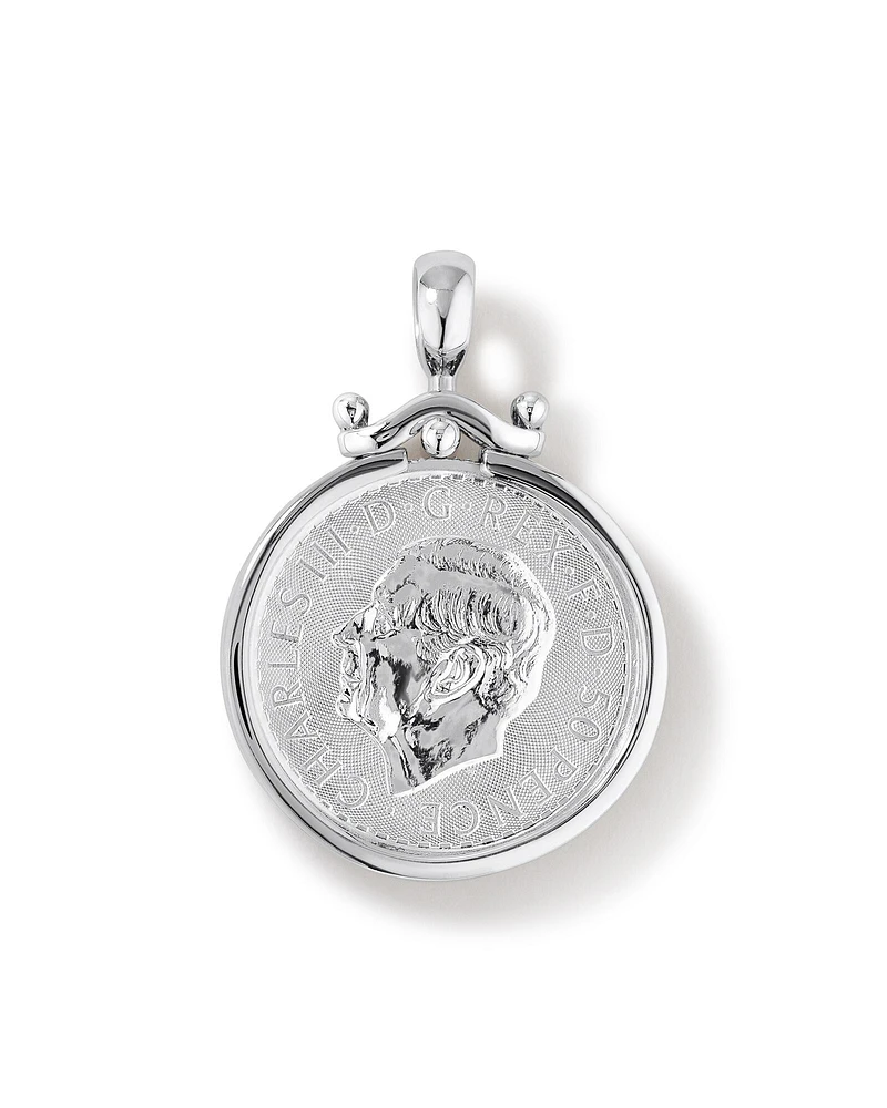 1/4oz Brittannia Sovereign Medallion Pendant in Sterling Silver