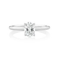 Solitaire Engagement Ring with Carat TW of Laboratory-Grown Diamond in 14kt White Gold