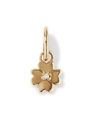 Diamond Accent Four Leaf Clover Pendant in 10kt Yellow Gold