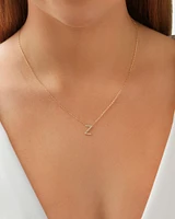 "K" Initial Necklace with 0.10 Carat TW of Diamonds in 10kt Yellow Gold