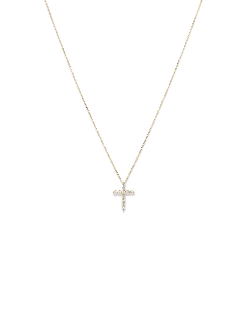 0.25 Carat TW Diamond Cross Pendant in 10kt Yellow Gold