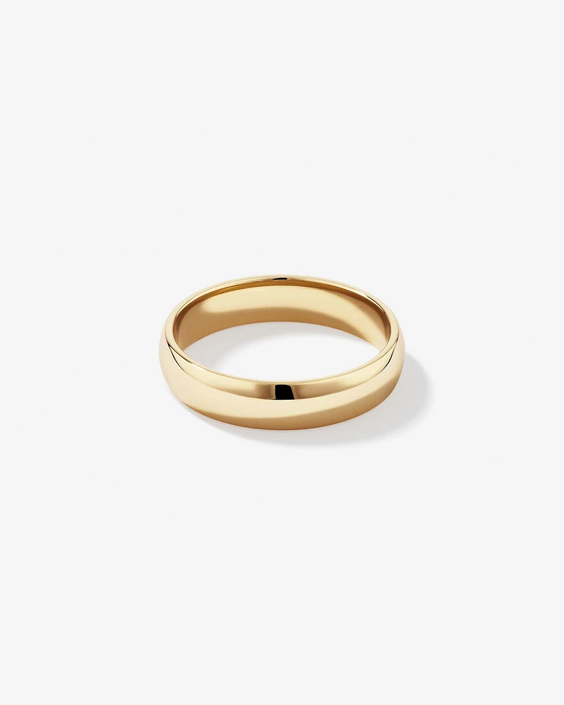 5mm High Domed Wedding Band 10kt Yellow Gold