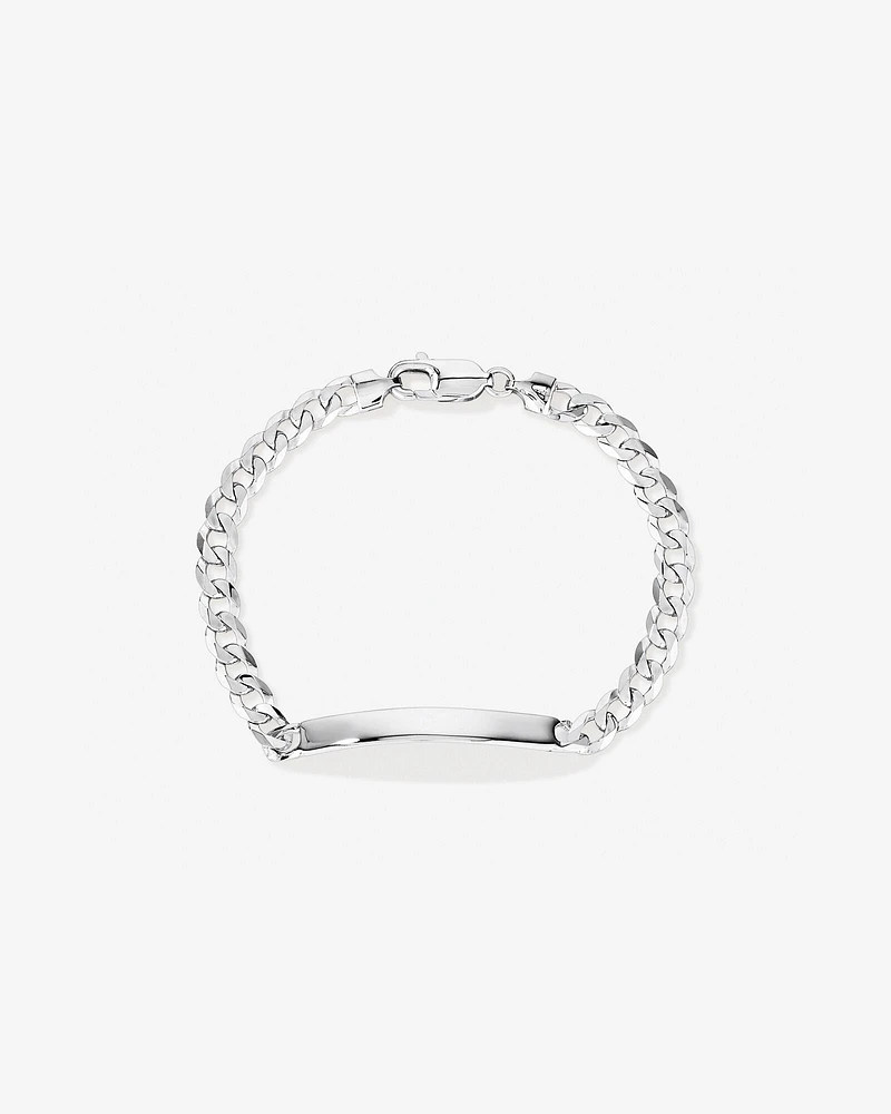 21cm (8.5") ID Curb Bracelet in Sterling Silver