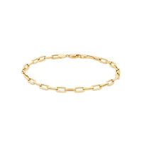 19cm (7.5") 3.5mm Hollow Paperclip Bracelet in 10kt Yellow Gold