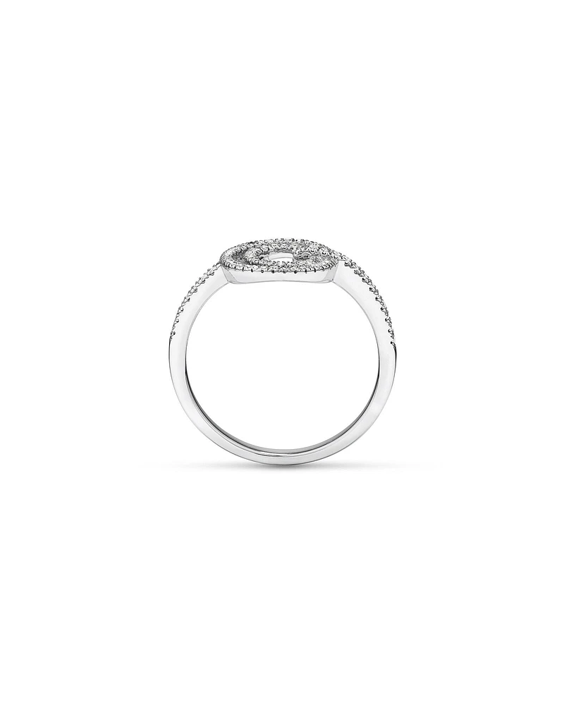 Bague double cercle en diamant en argent sterling