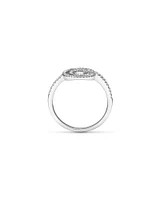 Bague double cercle en diamant en argent sterling