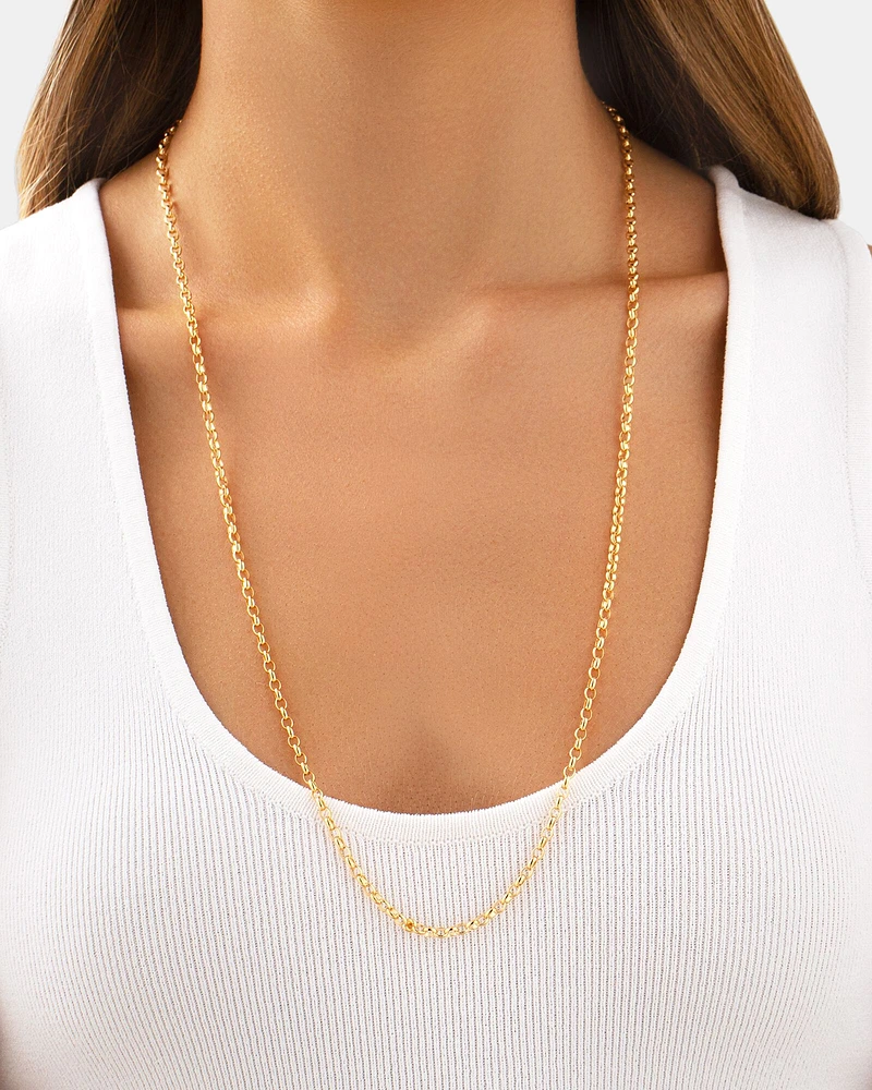 70cm (28") Oval Belcher Chain in 10kt Yellow Gold