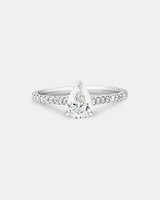 Pear Solitaire Engagement Ring with 1.12ct TW of Diamonds in 14kt White Gold