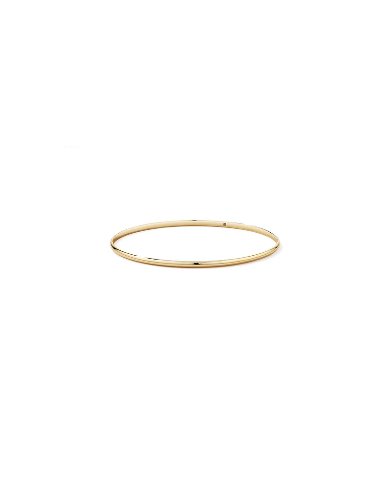 65mm (2.5") 2.5mm Width Solid Oval Bangle in 10kt Yellow Gold