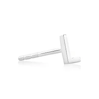 E Initial Single Stud Earring in Sterling Silver