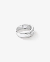 Cubic Zirconia Wide Channel Set Ring in Sterling Silver