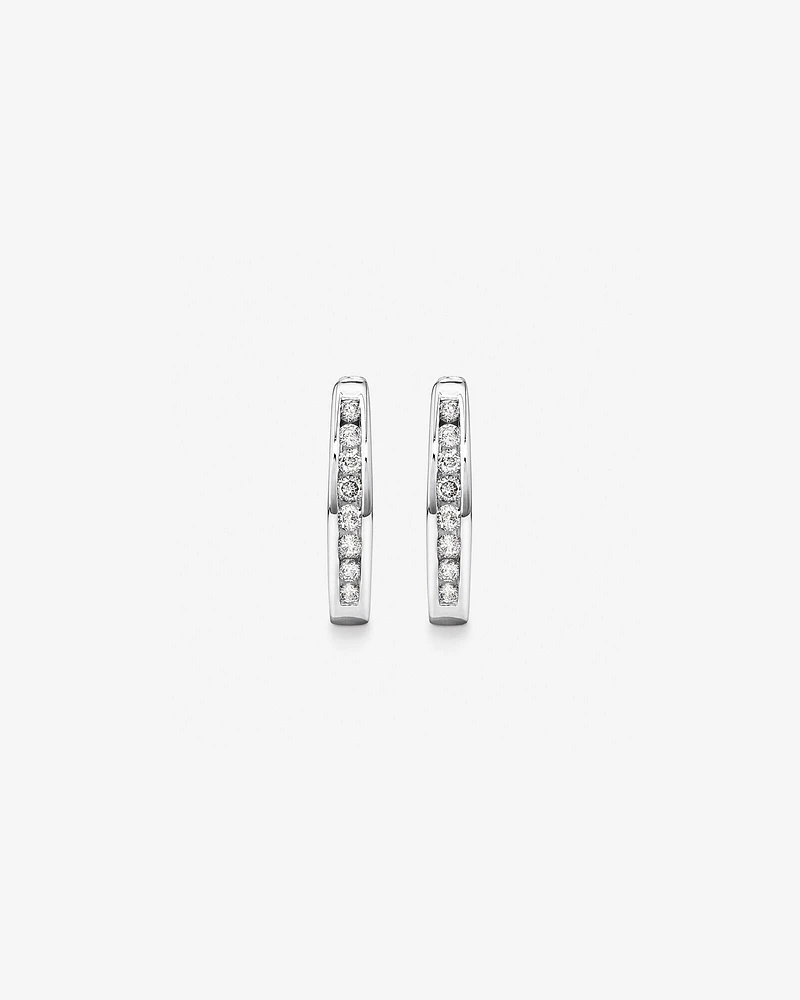 Huggie Earrings with 0.25 Carat TW of Diamonds in 10kt Yellow Gold