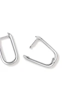 Huggie Paperclip Earrings in Silver