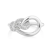 Knots Ring with Diamonds in Sterling Silver