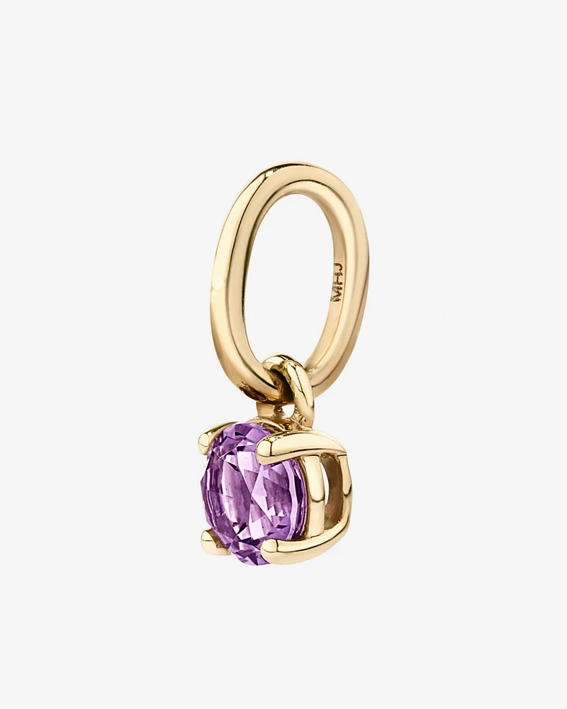 Pendentif en Or Jaune 10kt avec Améthyste Violette Ronde