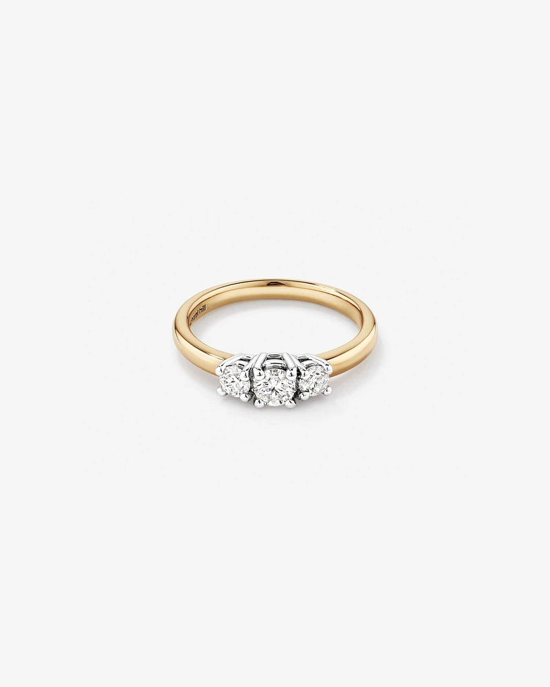 0.50 Carat TW Three Stone Round Brilliant Diamond Engagement Ring in 14kt White Gold