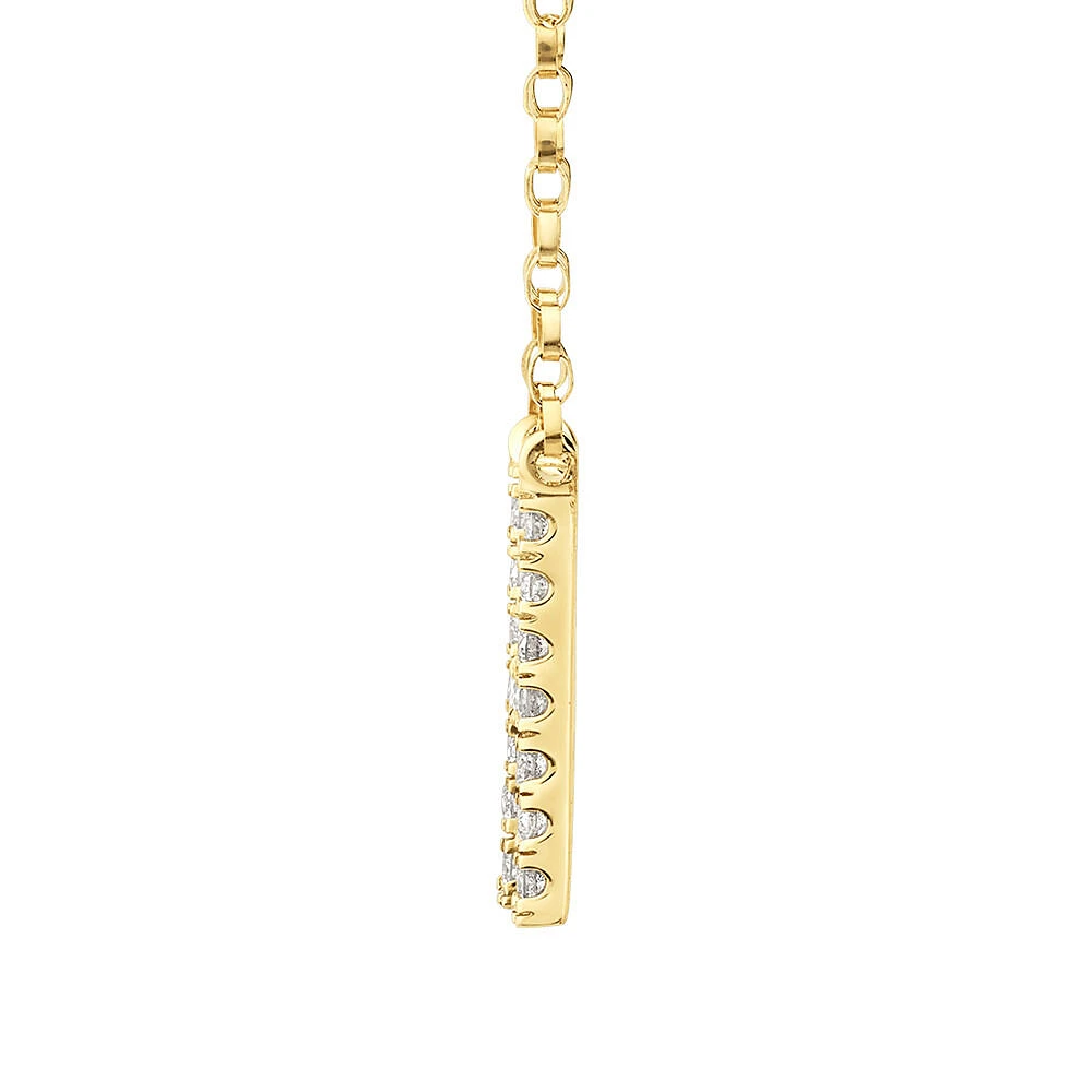 "K" Initial Necklace with 0.10 Carat TW of Diamonds in 10kt Yellow Gold