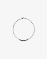 Bracelet Pour Homme Tennis Et Chaîne Trombone Avec Diamants Noirs Totalisant 0,87 Carat En Argent Sterling