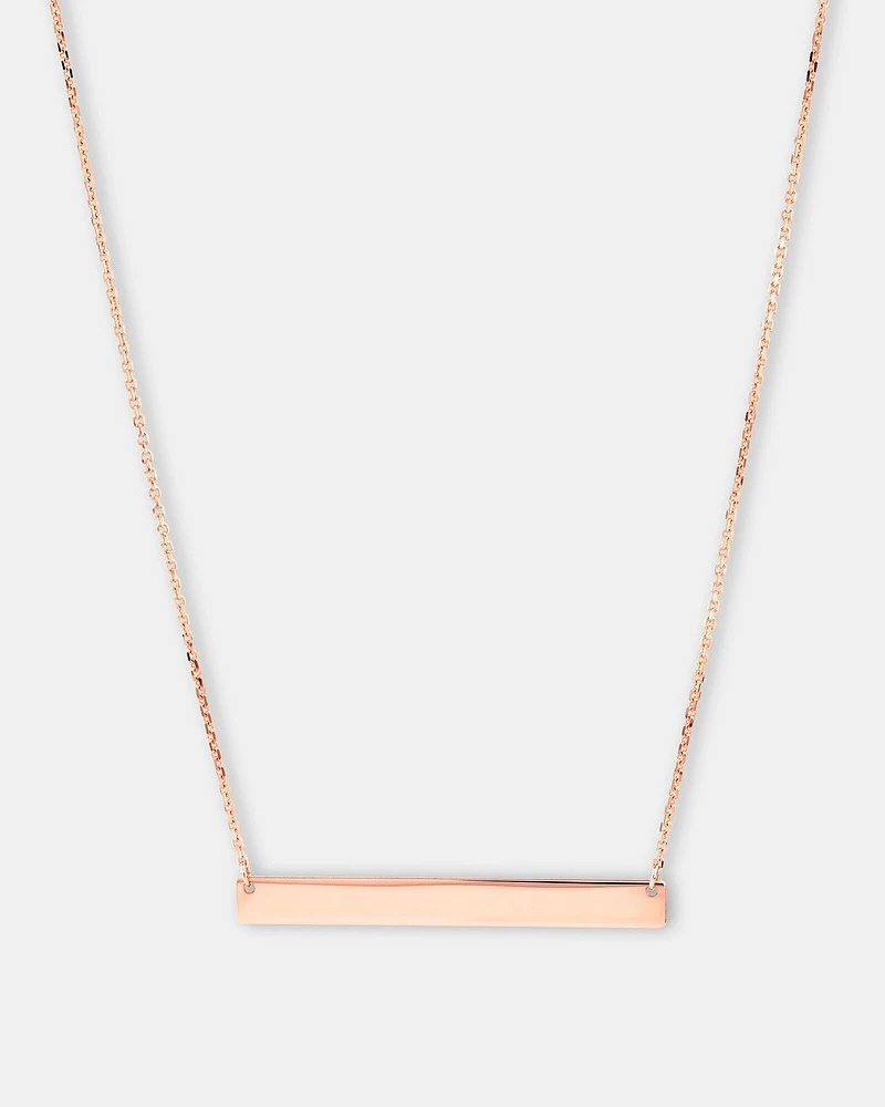 Engravable Bar Necklace in 10kt Yellow Gold