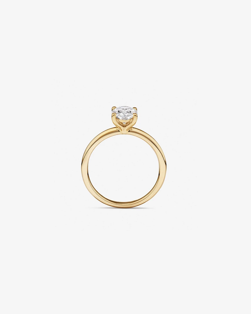Carat TW Oval Laboratory-Grown Diamond Solitaire Engagement Ring in 14kt White Gold