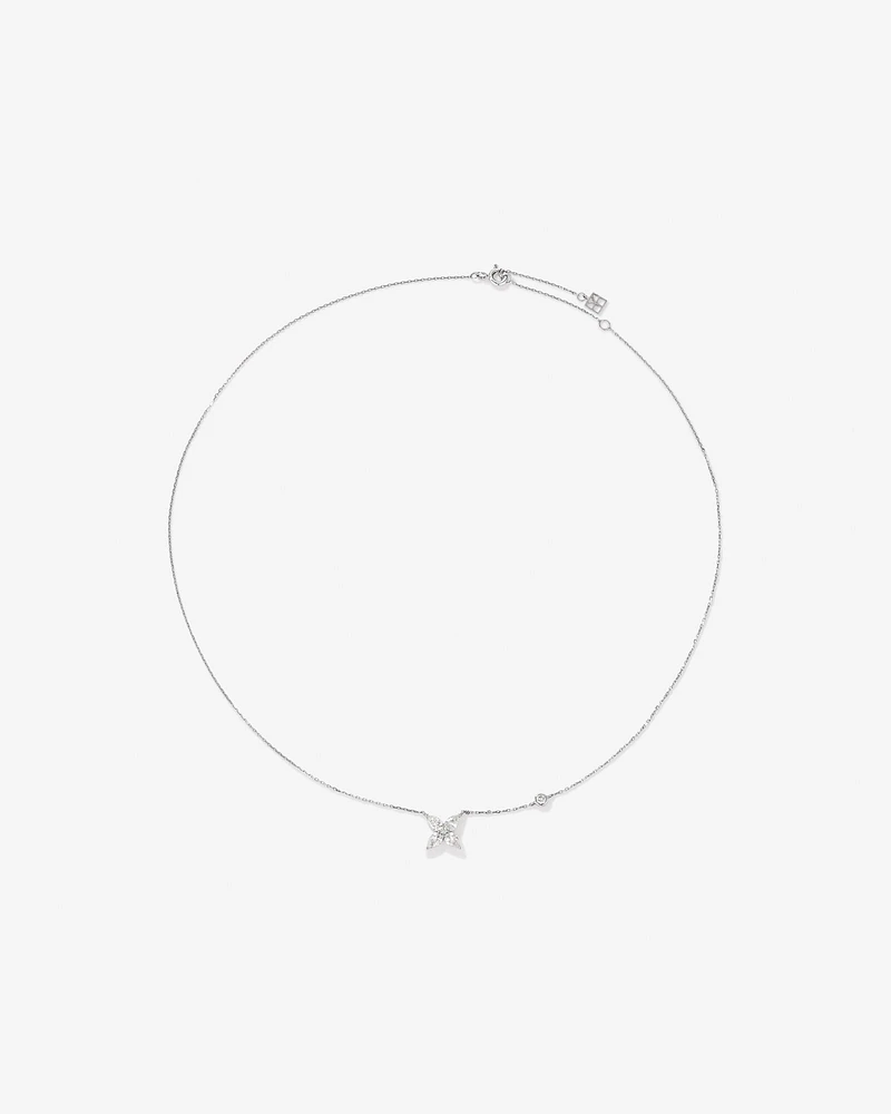 0.65 Carat TW Floret Laboratory-Grown Diamond Necklace in 10kt White Gold