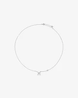 0.65 Carat TW Floret Laboratory-Grown Diamond Necklace in 10kt White Gold