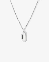 Men's Black Diamond Pendant on Heavy Cable Chain in Sterling Silver