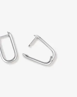 Huggie Paperclip Earrings in Silver