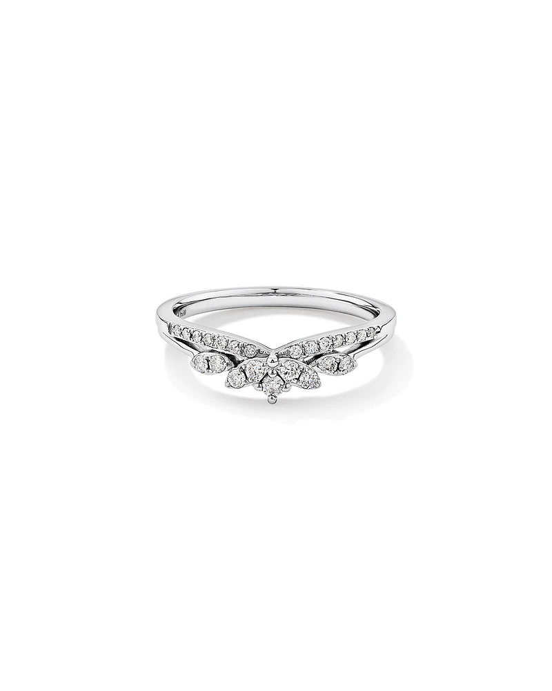 Wedding Ring with 0.23 Carat TW of Diamonds in 14kt White Gold