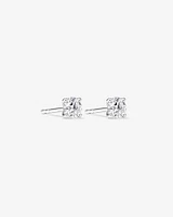 0,50 Carat TW Boucles d'oreilles puces solitaires en diamant en or blanc 18kt