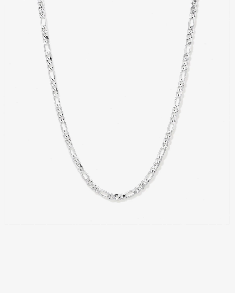 55cm (22") 5.75mm Width Figaro Chain Necklace in Sterling Silver