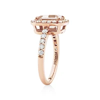 Ring with Morganite & 0.75 Carat TW of Diamonds in 14kt Rose Gold