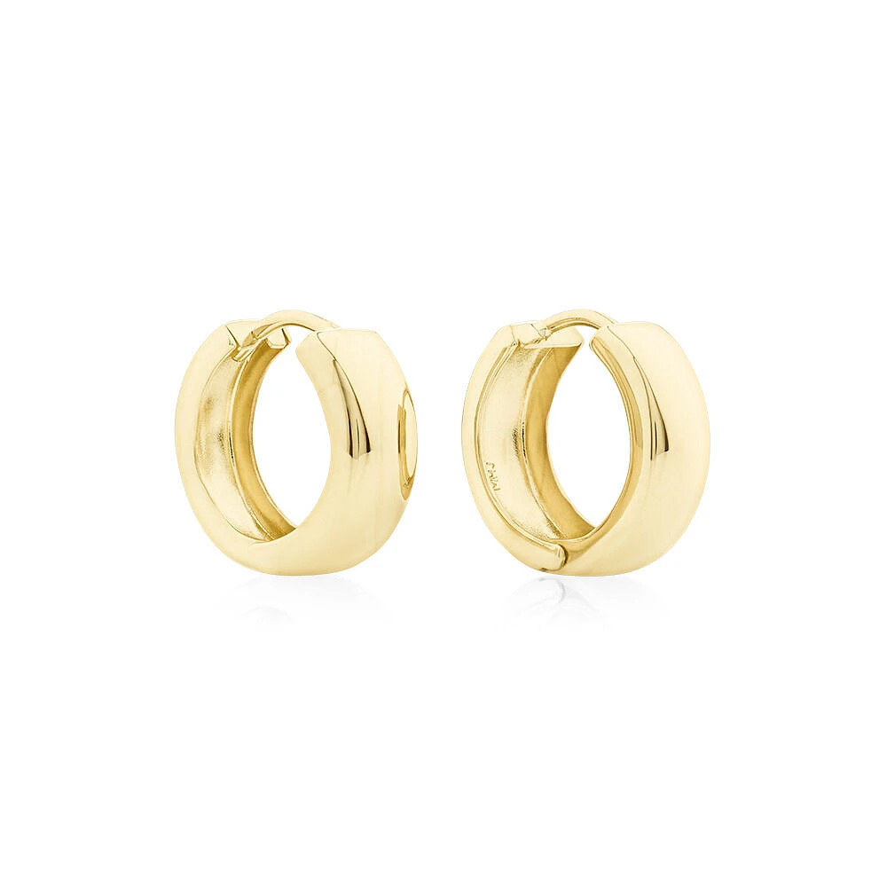 10mm Huggie Earrings in 10kt Yellow Gold