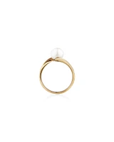 Twist Ring with Cultured Freshwater Pearl in 10kt Yellow Gold