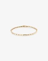 Rectangular Link Metal Tennis Bracelet in 10kt Yellow Gold