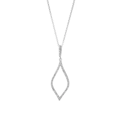Open Drop Pendant with 0.25 Carat TW of Diamonds in Sterling Silver