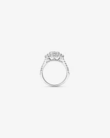 1.30 Carat TW Cushion Cluster Halo Diamond Ring in 10kt White Gold