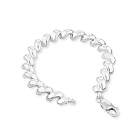 9.5mm Wide Hollow San Marco Chain Bracelet in Sterling Silver