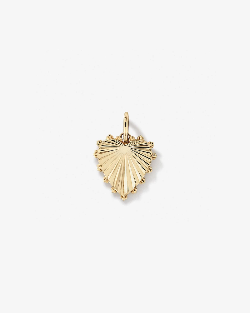 Sunray Love Heart Pendant in 10kt Yellow Gold