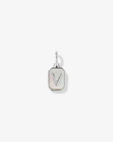 Letter Z Mother of Pearl Initial Pendant in Sterling Silver