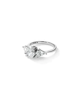 2.25 Carat TW Three Stone Oval and Kite Shaped Laboratory-Grown Diamond Engagement Ring in 14kt White Gold