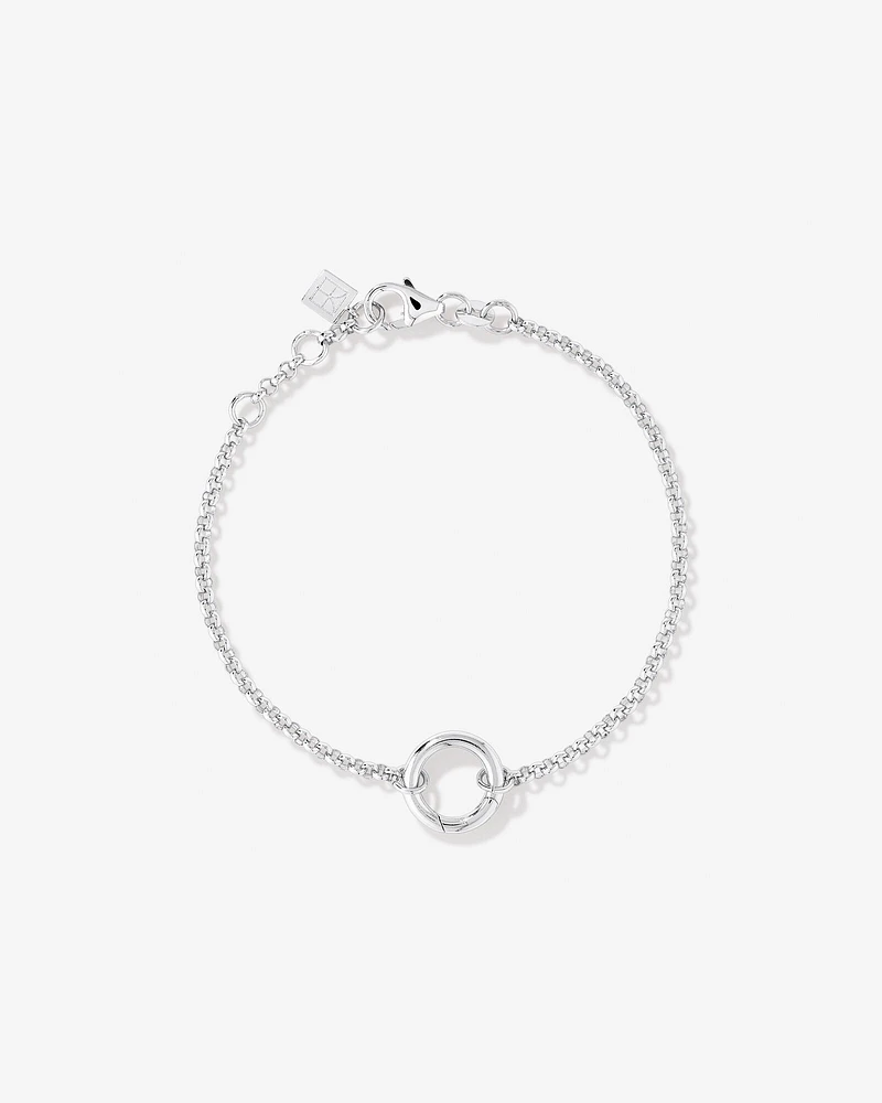 Bracelet à pendentif ouvert Belcher fin de 18 cm (7 po) en argent sterling