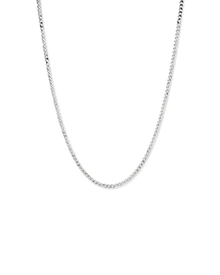 55cm (22") 3.5-4mm Width Fine Curb Chain Necklace in Sterling Silver